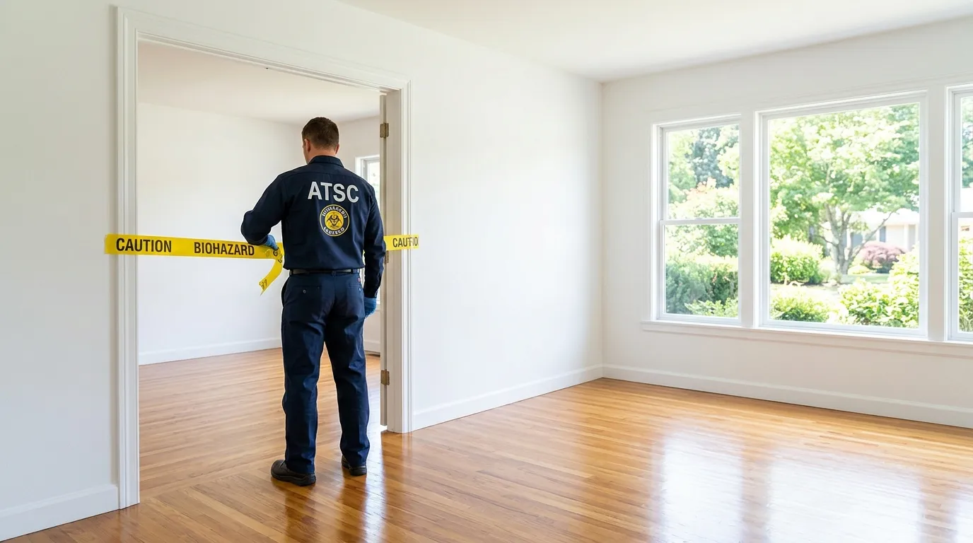 Certified biohazard cleanup crew performing Decomposition Cleanup in Parma